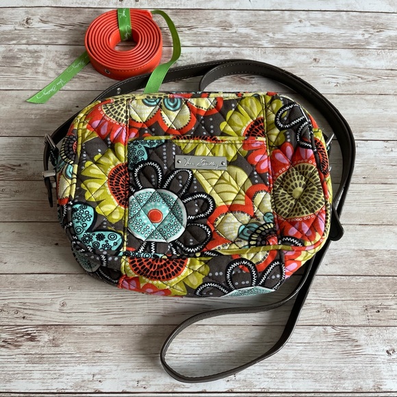 VERA BRADLEY BROWN BAG INTERCHANGEABLE STRAP PURSE - Picture 1 of 6